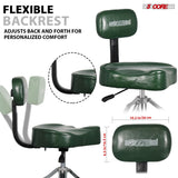 5 Core Drum Throne w Backrest 4" Padded Stool Adjustable 24.5" Drummer Chair w 441Lb Capacity