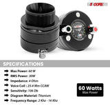 5 Core Super Tweeter 1" 200W Max 4Ohm Neodymium Magnet Titanium Bullet Speaker Horn