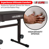 5 Core Keyboard Bench 3" Padded Cushioned Piano Stool Height Adjustable Guitar Seat Folding Portable