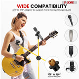 5 Core Microphone Stand Floor 2 Mic Clips Universal Height Adjustable Tripod Mic Stands w Boom Arm