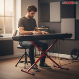 5 Core Keyboard Stand X Shape Adjustable Foldable Portable Key Board Stands w Locking Strap