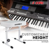 5 Core Keyboard Bench 3" Padded Cushioned Piano Stool Height Adjustable Guitar Seat Folding Portable