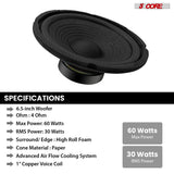 5 Core 6 Inch Subwoofer Pair 300W Car Audio Sub Woofer 4 Ohm Deep Bass Replacement Loud Speaker