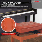 5 Core Duet Piano Bench 3.5 Inch Padded Cushioned Stool Wooden Heavy Duty Musician Chair w Storage