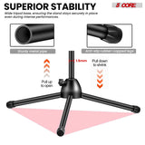 5 Core Music Stand Adjustable Desktop Book Stands w Mic Holder Portable Sheet Holder Metal Bookstand