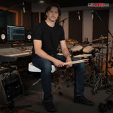 5 Core Drum Throne w Backrest 4" Padded Stool Adjustable 24.5" Drummer Chair w 441Lb Capacity