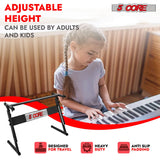 5 Core Keyboard Stand Adjustable 21 - 33" Z Style Metal Electric Piano Riser 330Lb Capacity Foldable