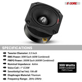 5Core Tweeters Speakers Car Audio Pair 600W Peak 3.5 Inch Super Tweeter Bullet