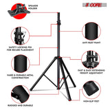 5 Core Speaker Stand Pair Adjustable Heavy Duty PA DJ Tripod Studio Monitor Stands w 35mm Insert