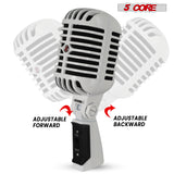 5 Core Retro Dynamic Vocal Iconic Microphone Vintage Style Classic Cardioid Unidirectional Mic