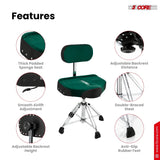 5 Core Drum Throne w Backrest 4" Padded Stool Airlift Adjustable Drummer Chair
