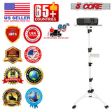 Projector Stand 29.5 to 71 Inch Adjustable Tripod 2 Shelves Portable Laptop Cart w Phone Holder