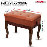 5 Core Piano Bench 3" Padded Cushioned Stool Wooden Heavy Duty Adjustable Musician Chair w Storage