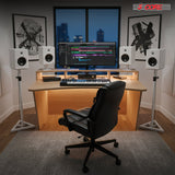 5 Core Speaker Stand 2Pc Heavy Duty Adjustable Telescoping Height 59.5" Triangle Base 100Lb Capacity