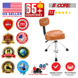 5Core Drum Throne 4" Cushion Padded Stool w Backrest Airlift Height Adjustable Chair w 441Lb Capcity
