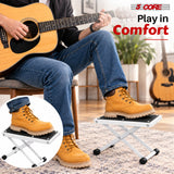 5 Core Guitar Foot Stool Metal  6-Level Adjustable Folding Leg Rest White