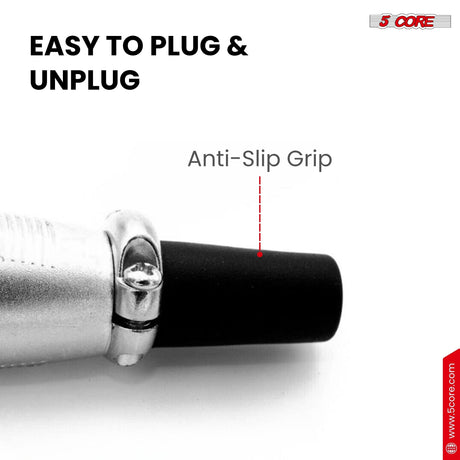 5Core XLR Connector Male Female to 1/4 Audio Jack 3 Pin Secure Mic Plug w Locking Ends