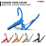 5 Core Guitar Capo Pair Quick Change Acoustic Electric String Clip Banjo Mandolin Or Ukulele Blue