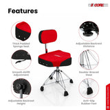 5 Core Drum Throne w Backrest 4" Padded Stool Airlift Adjustable Drummer Chair