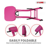 5 Core Guitar Stool 3.15" Padded Chair Foldable Music Seat w Built in Foot Rest Guitar Stand