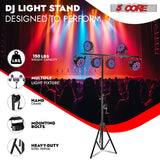 5Core DJ Light Stand Stage Lighting Truss System Hand Crank Heavy Duty Adjustable T bar Mount Tripod