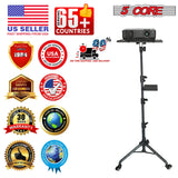 Projector Stand 29.5 to 71 Inch Adjustable Tripod 2 Shelves Portable Laptop Cart w Phone Holder