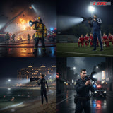 5 Core Megaphone 50W Bluetooth Rechargeable Bullhorn 1100 Yards Loud Siren w LED/USB/SD/AUX