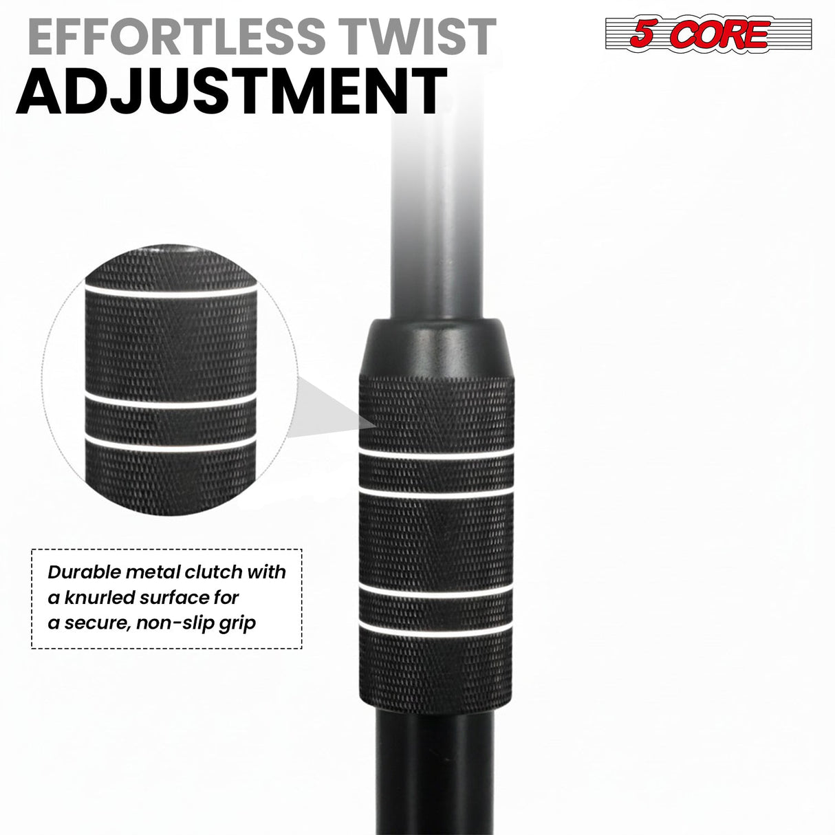 5 Core Mic Stand 2Pcs Adjustable 82" Microphone Stands Floor w 180° Telescoping Metal Boom Arm