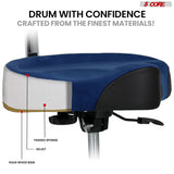 5 Core Drum Throne w Backrest 4" Padded Stool Airlift 25" Adjustable Drummer Stool 441Lb Capacity