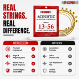 5 Core Acoustic Guitar 6 String Set Medium Gauge Steel Carbon Core Bright Powerful Tone Heavy Duty