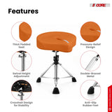 5 Core Drum Throne w 4.5" Padded Stool Adjustable Drummer Chair