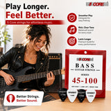 5 Core Bass Guitar Strings Brass Phosphor Bronze Light Gauge Bright Tone 4 String Set