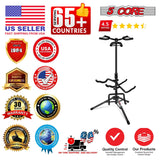 5 Core Guitar Stand Adjustable Triple Guitars Stands Floor w Neck Holder for Acoustic Electric Bass