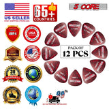 5 Core Guitar Picks 12 Piece Celluloid Light Medium Heavy Extra Heavy for Acoustic Electric Guitars
