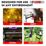 5 Core Keyboard Stand Adjustable 21 - 33" Z Style Metal Electric Piano Riser 330Lb Capacity Foldable