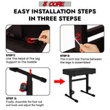 5 Core Keyboard Bench 3" Padded Cushioned Piano Stool Height Adjustable Guitar Seat Folding Portable