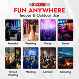 5Core 8 inch PA Portable Bluetooth Party Speaker Karaoke Boombox + 2 Wireless Mics 2 Pieces