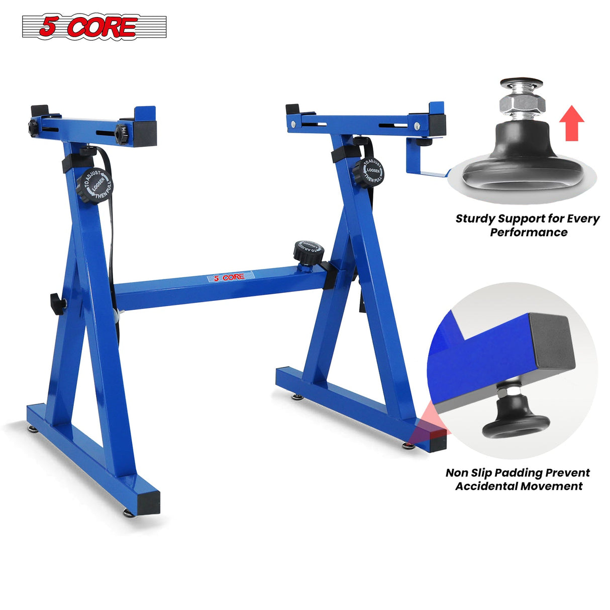 5Core Keyboard Stand Z Style Heavy Duty Sturdy Piano Riser Height Adjustable Holder BLUE