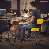 5Core Drum Throne 4" Cushion Padded Stool w Backrest Airlift Height Adjustable Chair w 441Lb Capcity