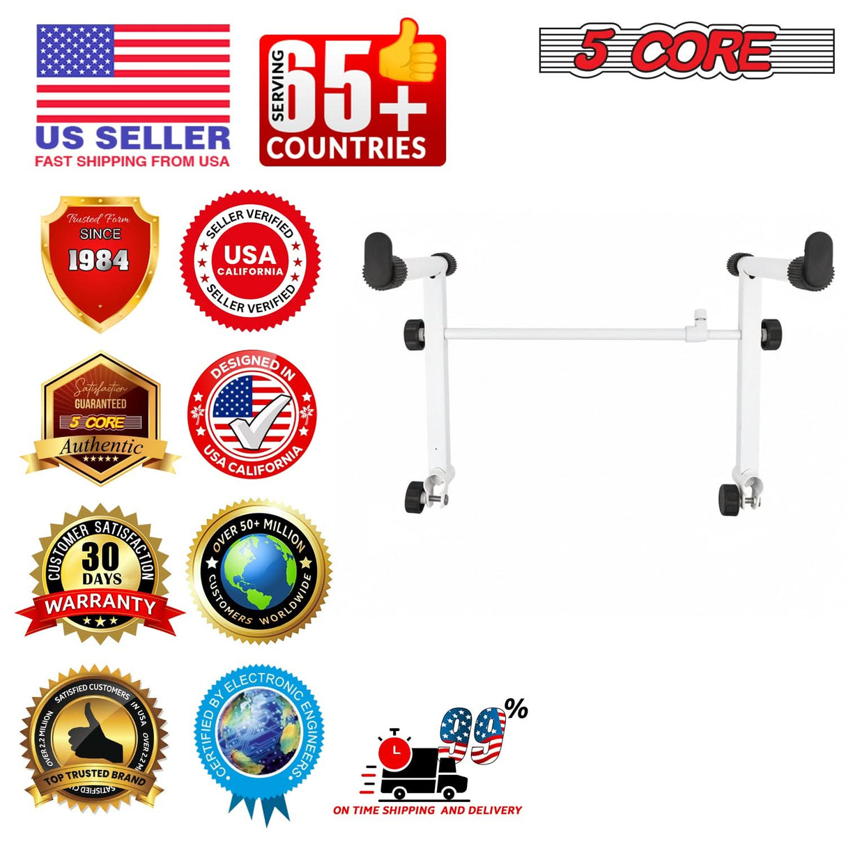5 Core Keyboard Stand Adapter 2 Tier Adjustable Second Extension Add On for Digital Piano Stands