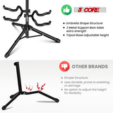 5 Core Guitar Stand Adjustable Double Guitars Stands Floor w Neck Holder for Acoustic Electric Bass