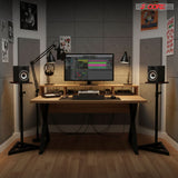 5 Core Speaker Stand 2Pc Heavy Duty Adjustable Telescoping Height 59.5" Triangle Base 100Lb Capacity
