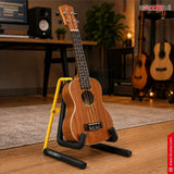 5 Core Ukulele Stand A Frame Metal Body w Soft Padded Arms Support Banjo Ukuleles Mini Guitar Violin Yellow