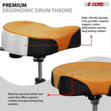 5 Core Drum Throne w Backrest 4" Padded Adjustable 26.5" Drummer Stool w Velvet Top 441Lb Capacity
