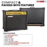 5 Core Guitar Amplifier 80 Watt  Electric Amp w Built in 10" Speaker Portable Mini Practice Amps