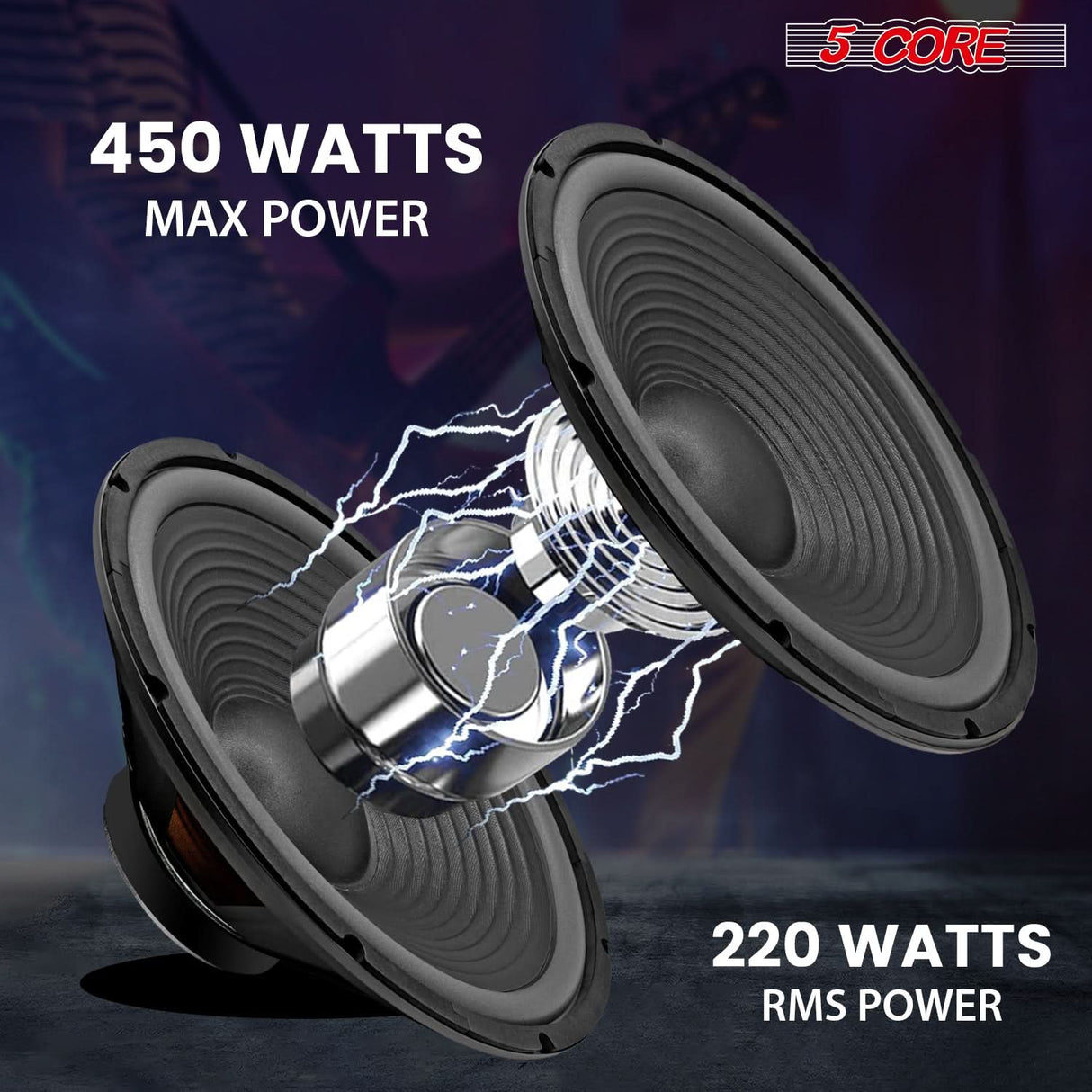 5 Core 15 Inch Guitar Speaker Replacement 450W 4 Ohm Low Distortion for Electric Guitar Amp Cabinet