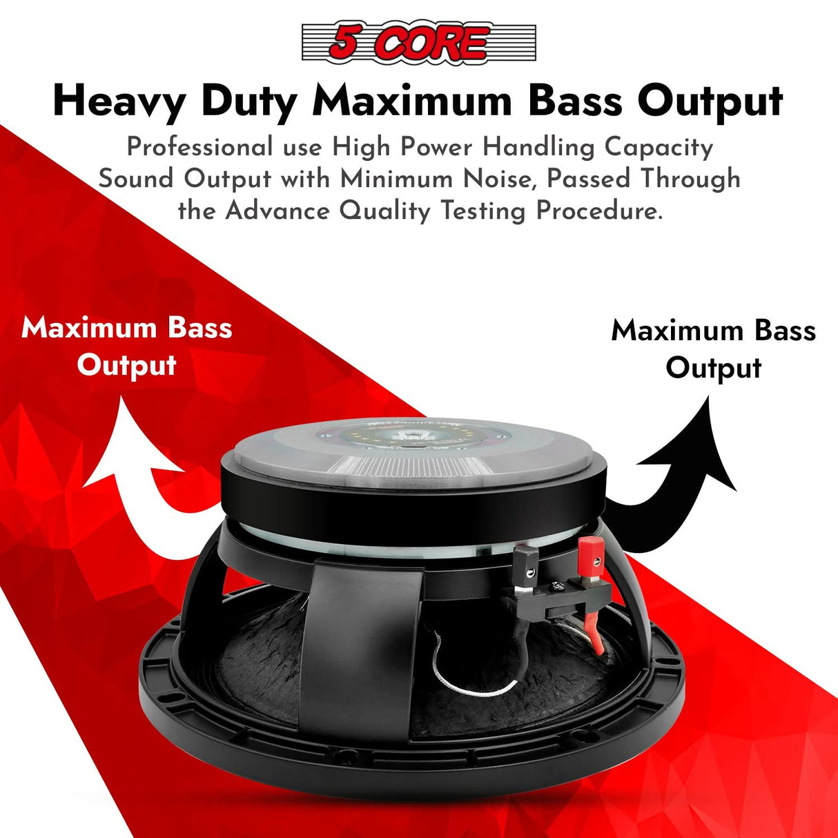 5 Core 10" Subwoofer Speaker 300W RMS Full Range Car Audio Sub Woofer 4 Ohm Bass Replacement Driver