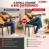 5 Core Guitar Foot Stool Metal  6-Level Adjustable Folding Leg Rest White