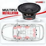 5 CORE 8 Inch Car Audio Subwoofer 1000W 4Ohm Shallow Mount Woofer Speaker