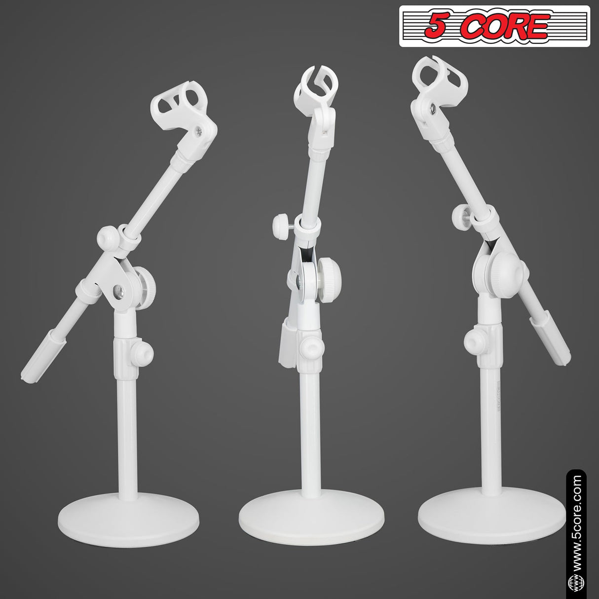 5Core Desktop Mic Stand Round Base Universal Desk Microphone Holder Table Top Stands
